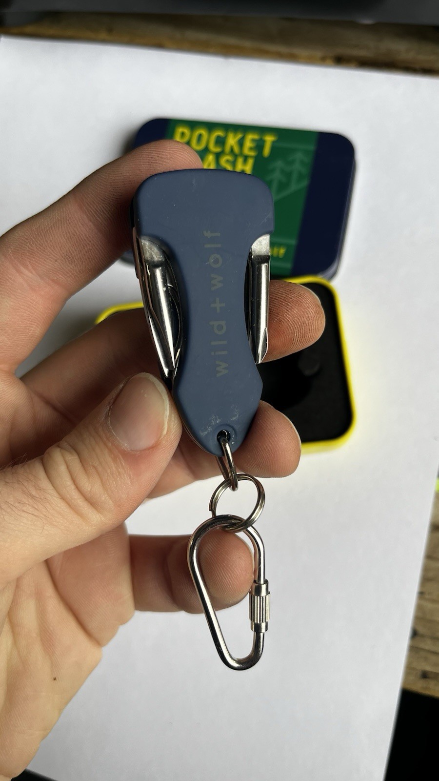 Wild + Wolf Pocket Flashlight Multi-Tool Keychain with LED, Knife&Bottle Opener