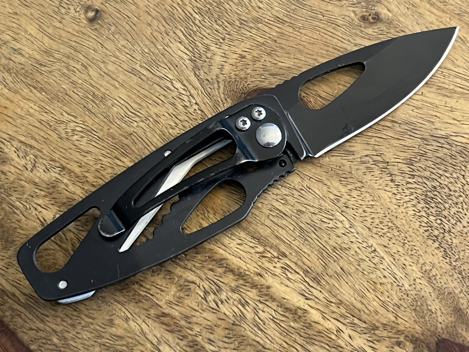Snap-On BLACK Pocket Knife SUPER NICE!! TSA Confiscated ~TASKCo