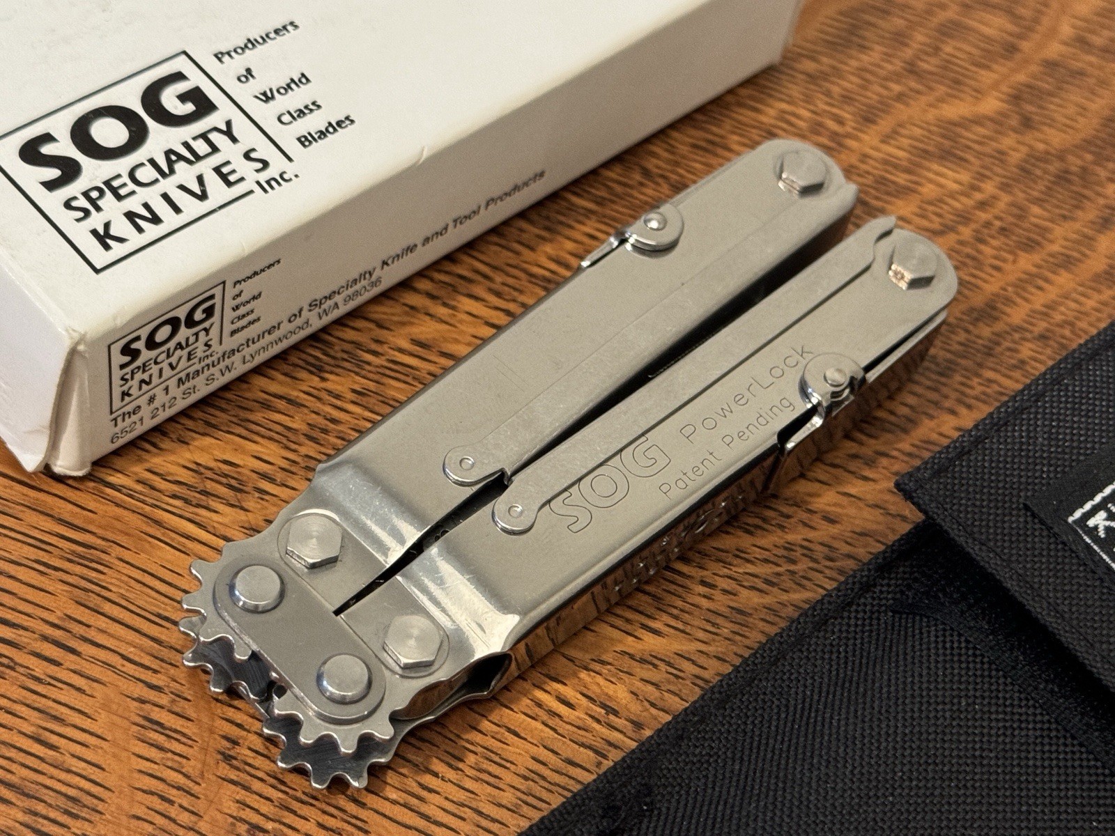 VINTAGE EARLY SOG POWER LOCK S60 UNUSED IN BOX/CASE MULTI TOOL KNIFE LYNNWOOD WA