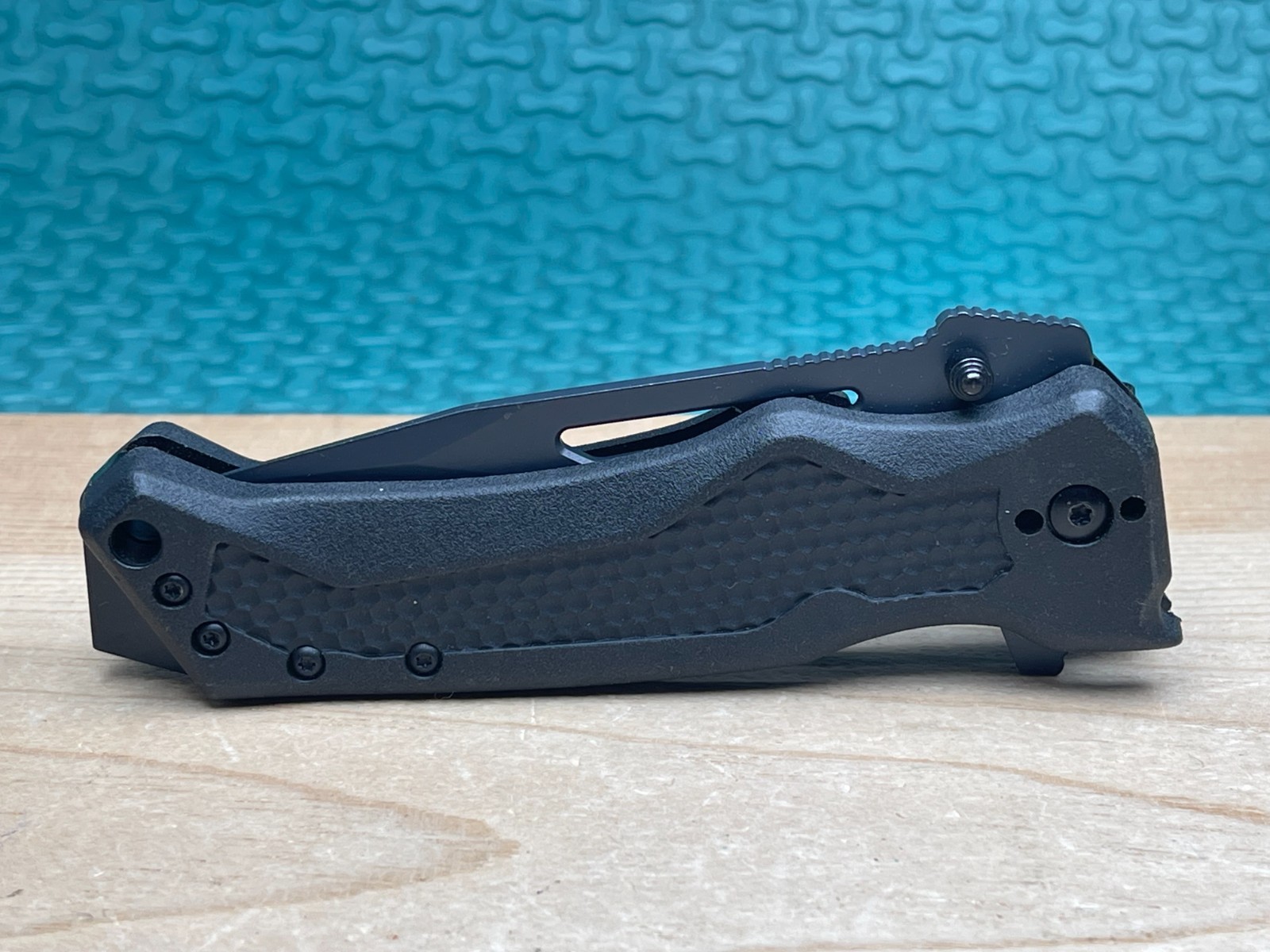 Camillus Jared Ogden Titanium NS-8B Plain Edge AUS-8 Black GFN Folding Knife