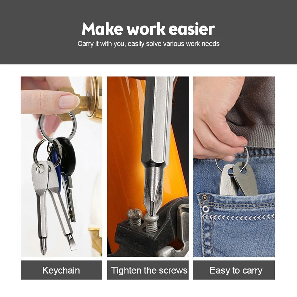 Backpacking Bike Mini Small Keyring Keychain Screwdriver Key Ring Chain Tool