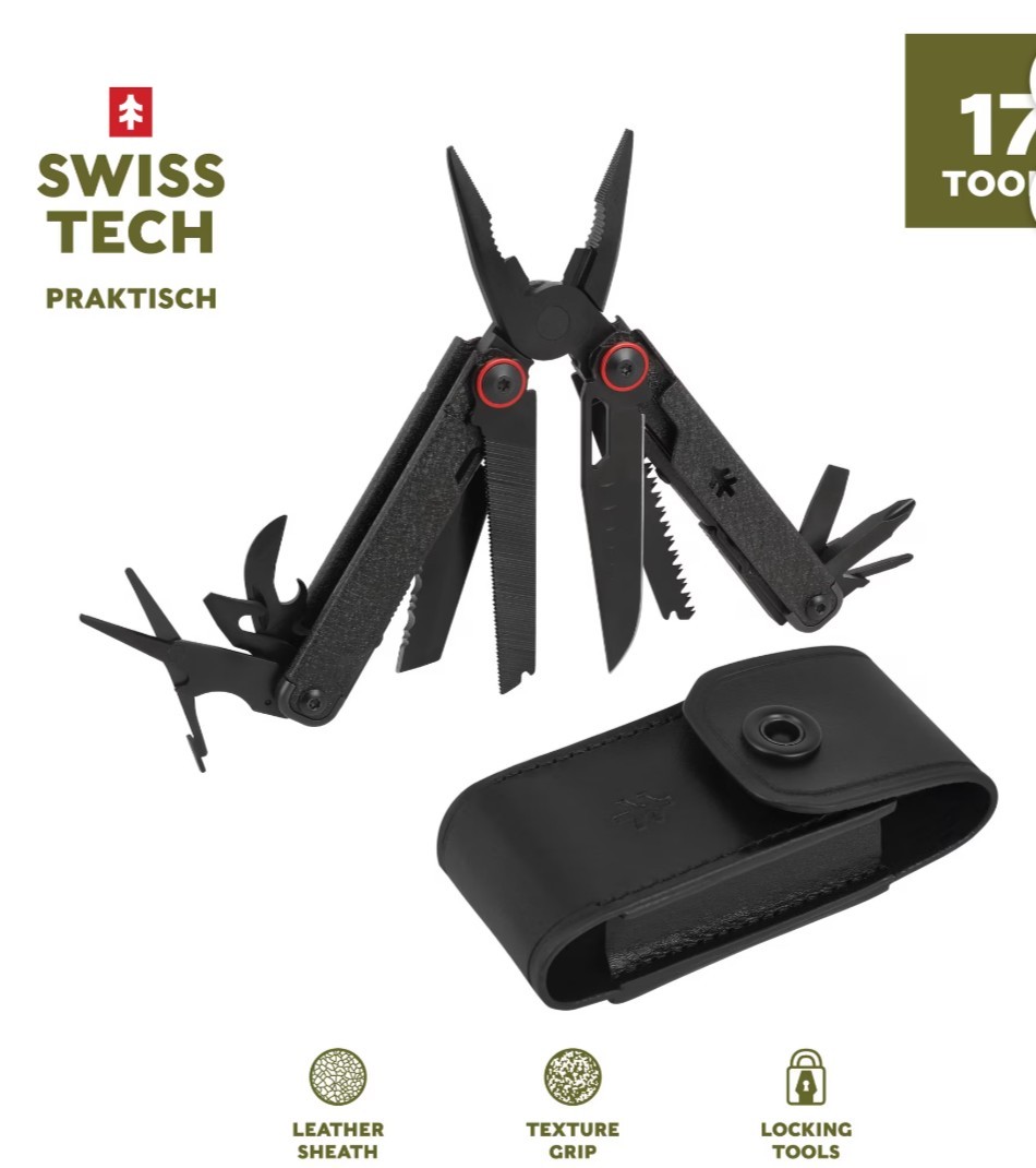 Swiss Tech Praktisch Aus-8 Steel 17-in-1 Folding Multi Tool