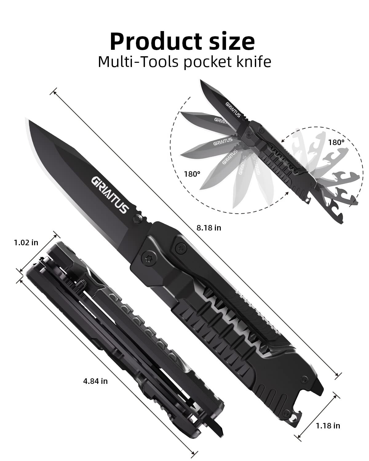 17-in-1 Multitool Knife with Fire Starter, Bottle Opener, Screwdrivers & More –