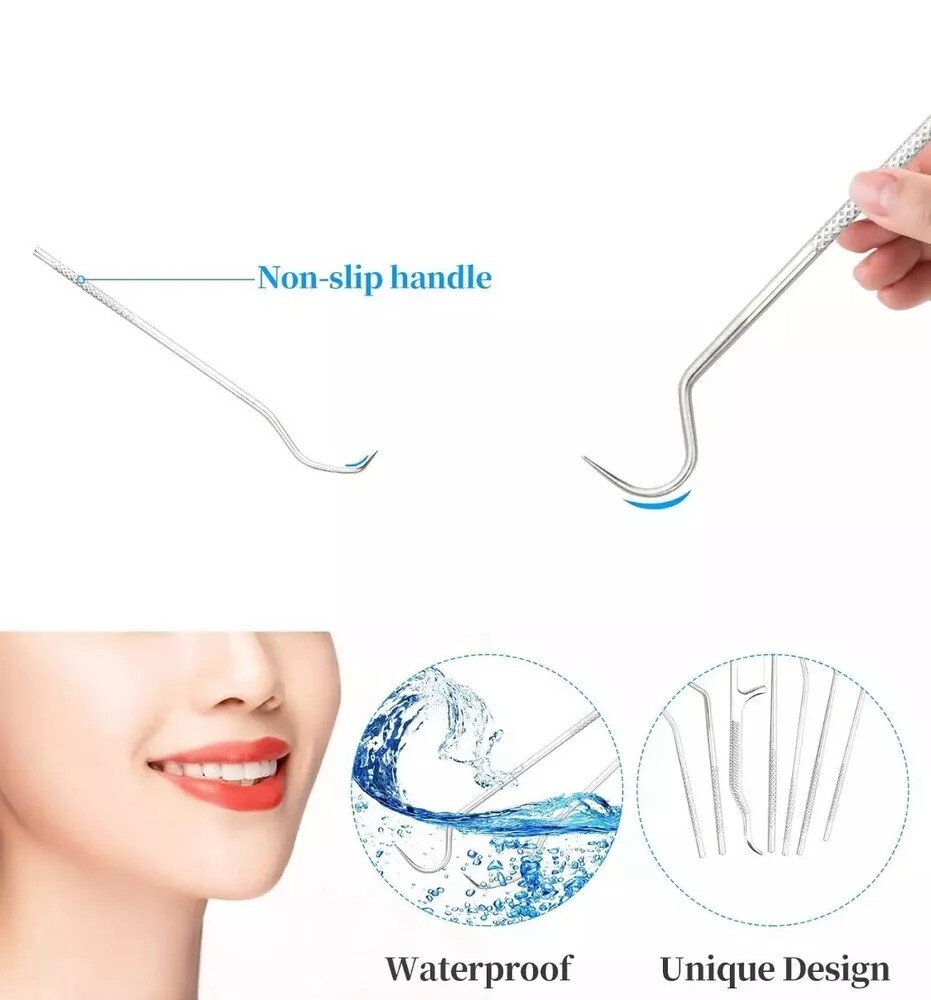 7PC Portable Steel Toothpicks Set Reusable Metal Toothpick Kit gift holiday Camp