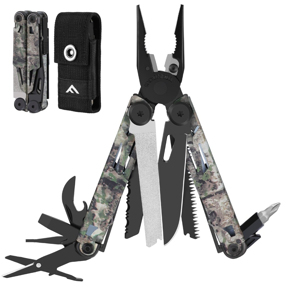 15-in-1 Multitool Plier Multi Tool Pocket Knife Stainless Steel w/Sheath