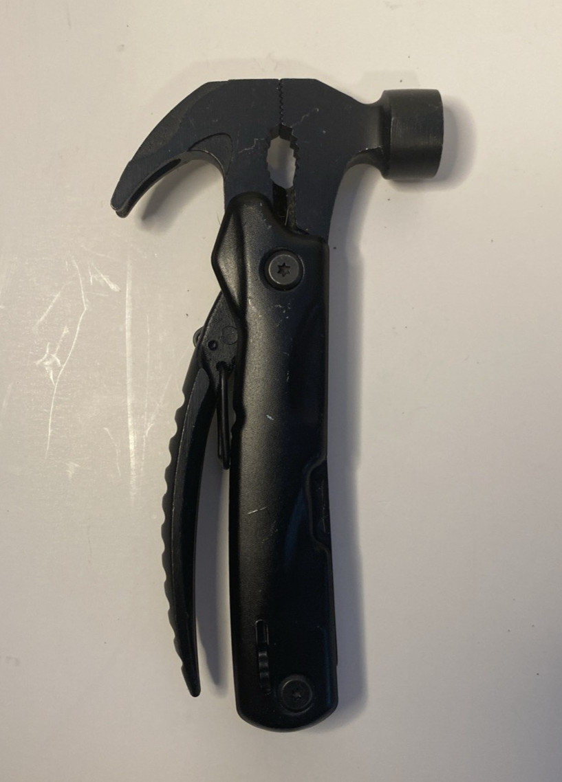 12 in 1 Black Hammer Folding Multi Tool Knife Saw Used