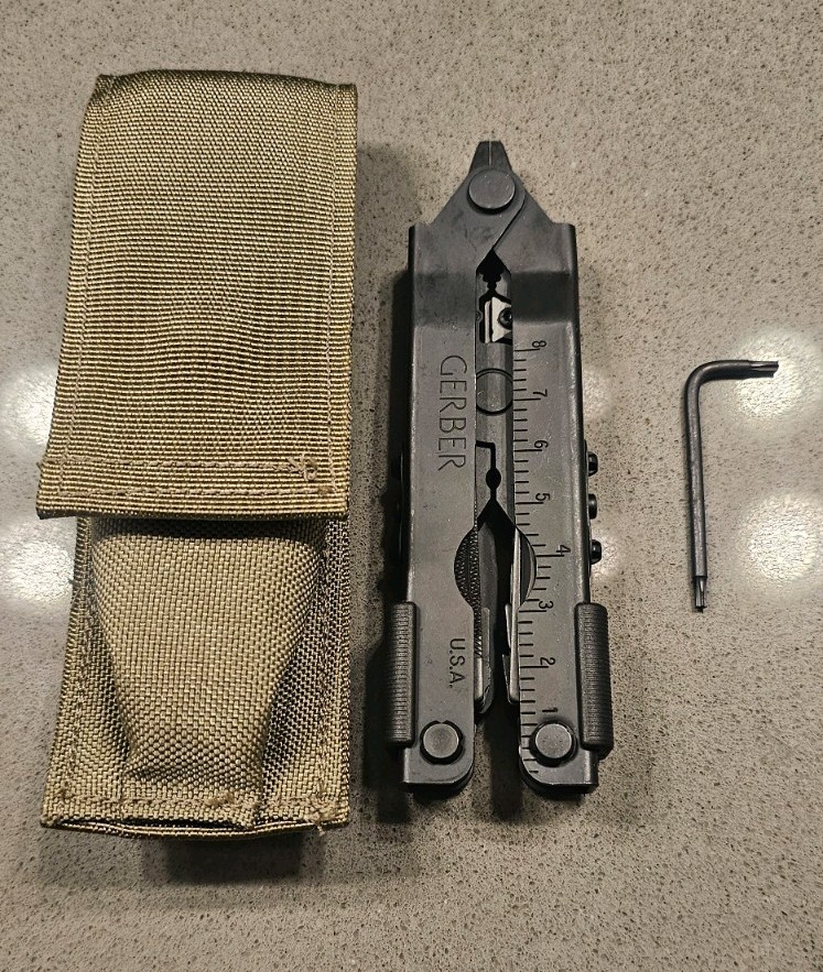 Gerber MP 600 Black Multi-Plier 600 with Allen Wrench and Tan MOLLE Sheath