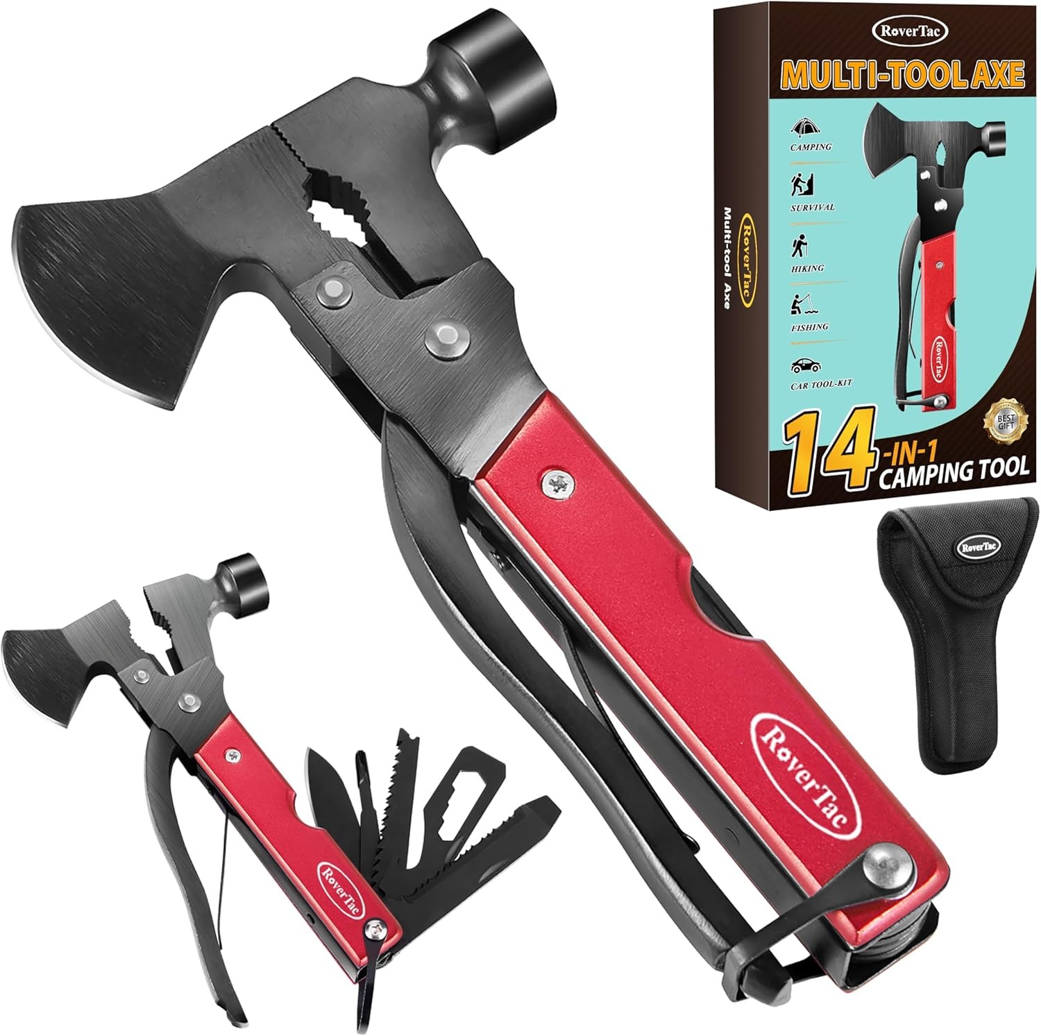 14-in-1 Multi-Function Camping Axe — Camping Gear with Sheath