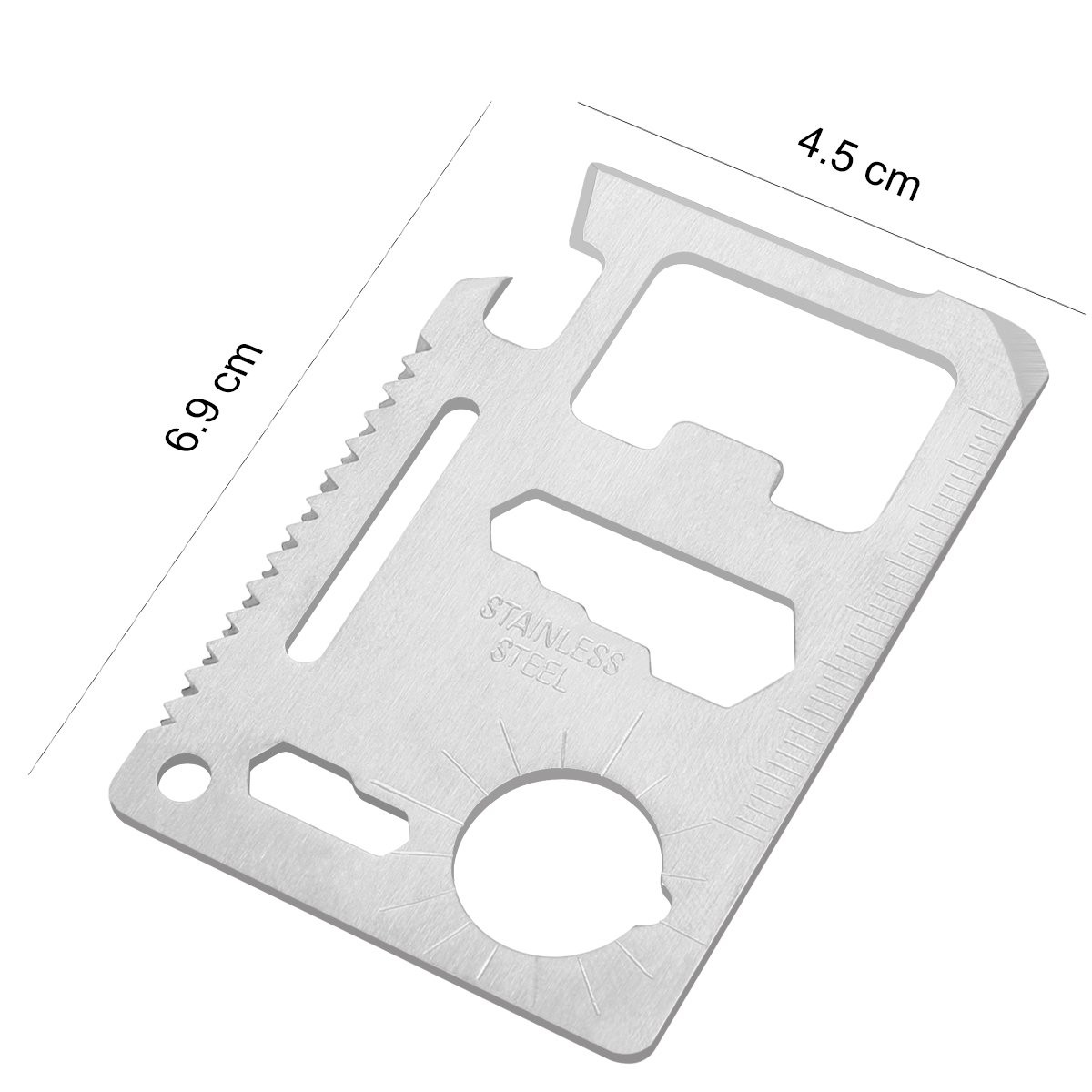 Credit Card 11in1 Survival Pocket Tool Thickened Stainless Beer Opener Steel/inc