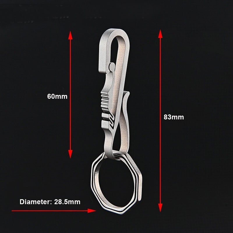 Pure Titanium Alloy Key chain Carabiner with Key Ring Waist Hanging Buckle Tool
