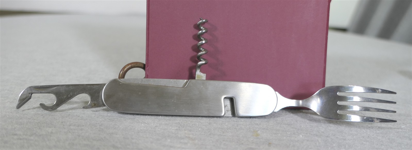 Winchester Steel Camping Utensil 5-in-1 Pocket Knife Fork Spoon Corkscrew Opener