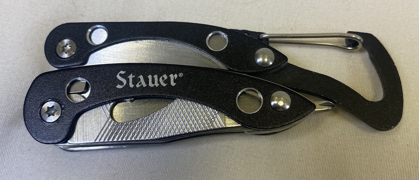 Stauer Pocket Knife Multi Tool Pliers W/ Carabiner Clip New No Box