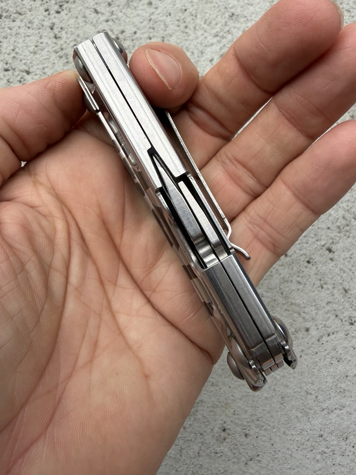 LEATHERMAN REV ADVERTISING “MSH” “APS” MULTI TOOL W/POCKET CLIP, EXCELLENT