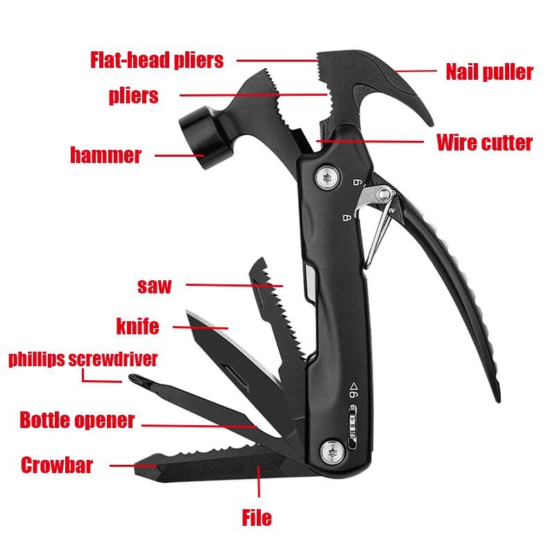 Multi‑functional Mini Claw Hammer Outdoor Camping Multi‑tool Pliers Gift