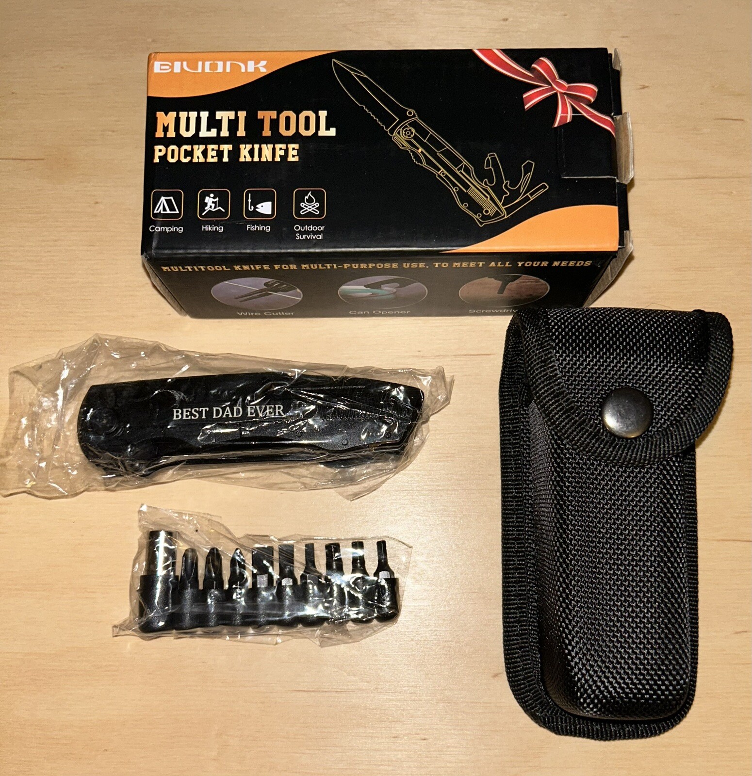 Best Dad Ever Multitool Pocket Knife – Black New