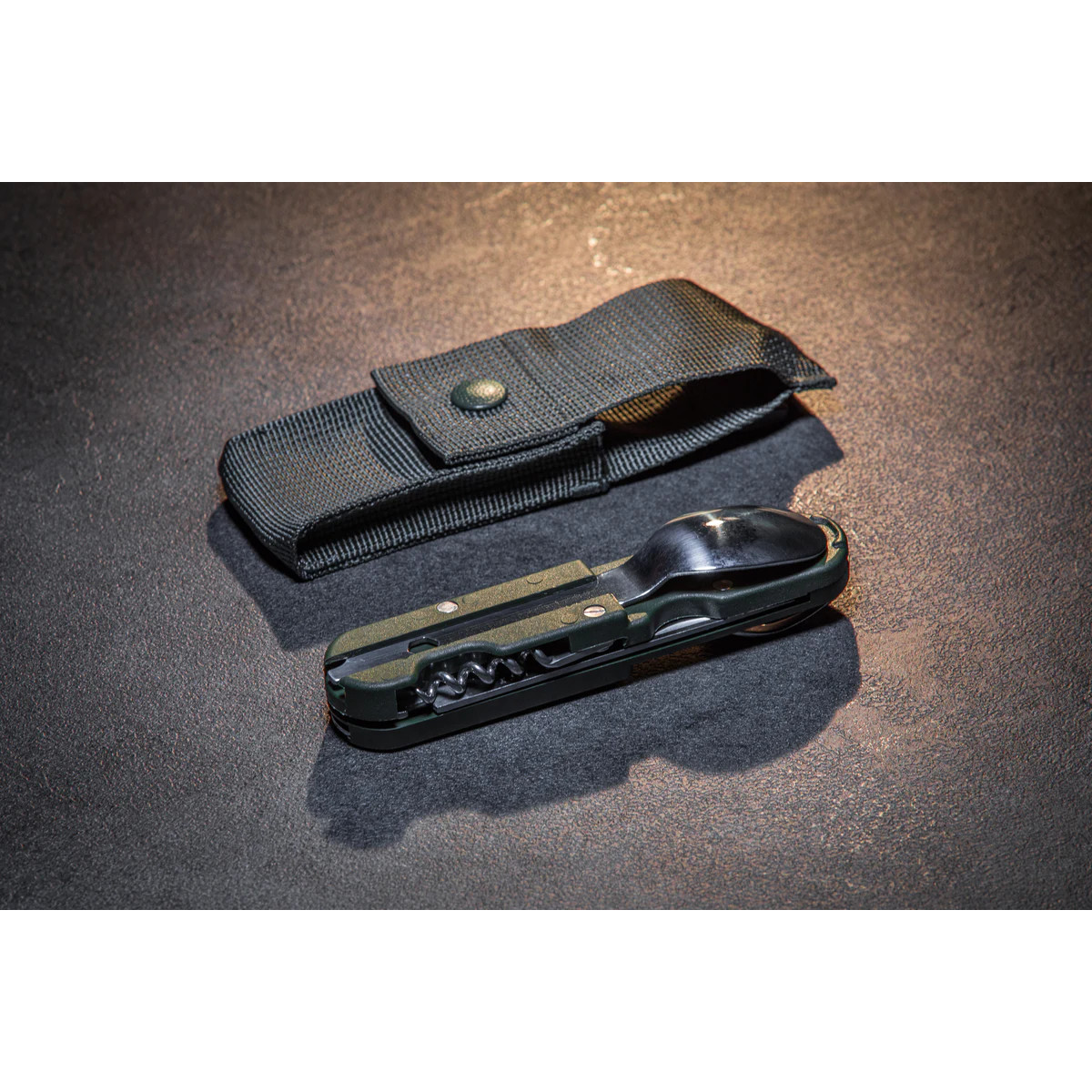 TB Outdoor French Army Camp Multitool Knife Small Blade Black ABS Handle TBO092