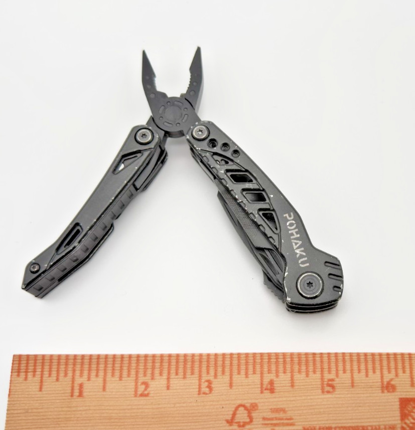 POHAKU Black Multi Tool Pliers Knife Saw File Screwdriver Folding Survival Tool