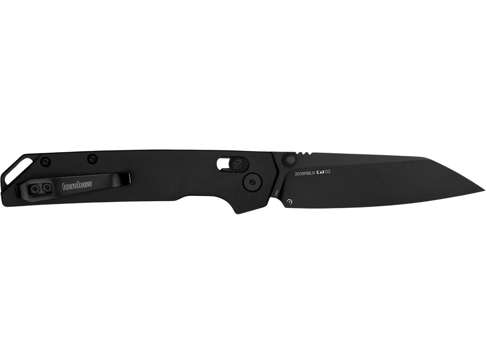 Kershaw Iridium Pocket Knife 3.4″ Reverse Tanto D2 Black Oxide Blade Aluminum