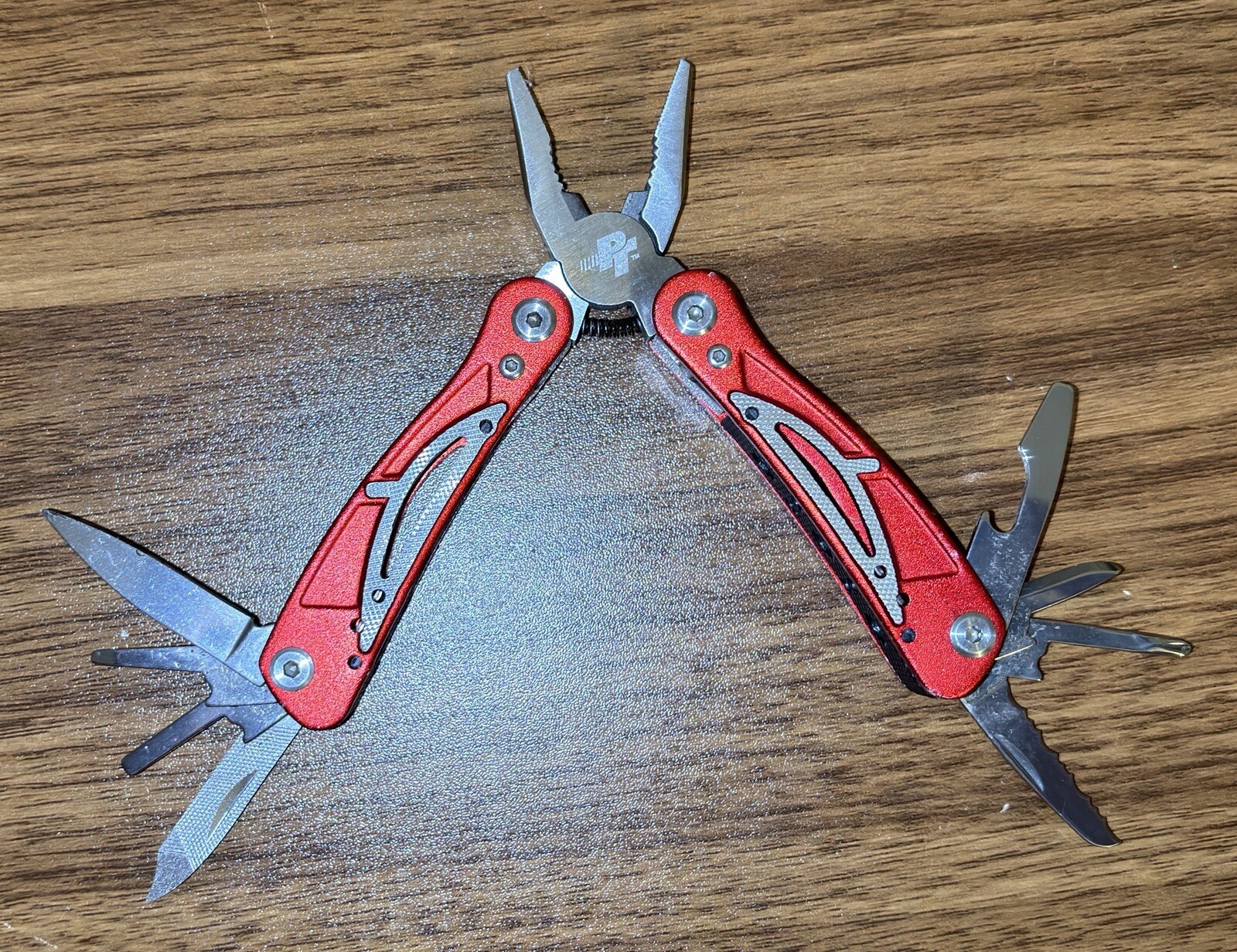 PT 3” Red 8 Feature Folding Pocket Multi-Tool w/ Pliers EMERGENCY/ CAMPING