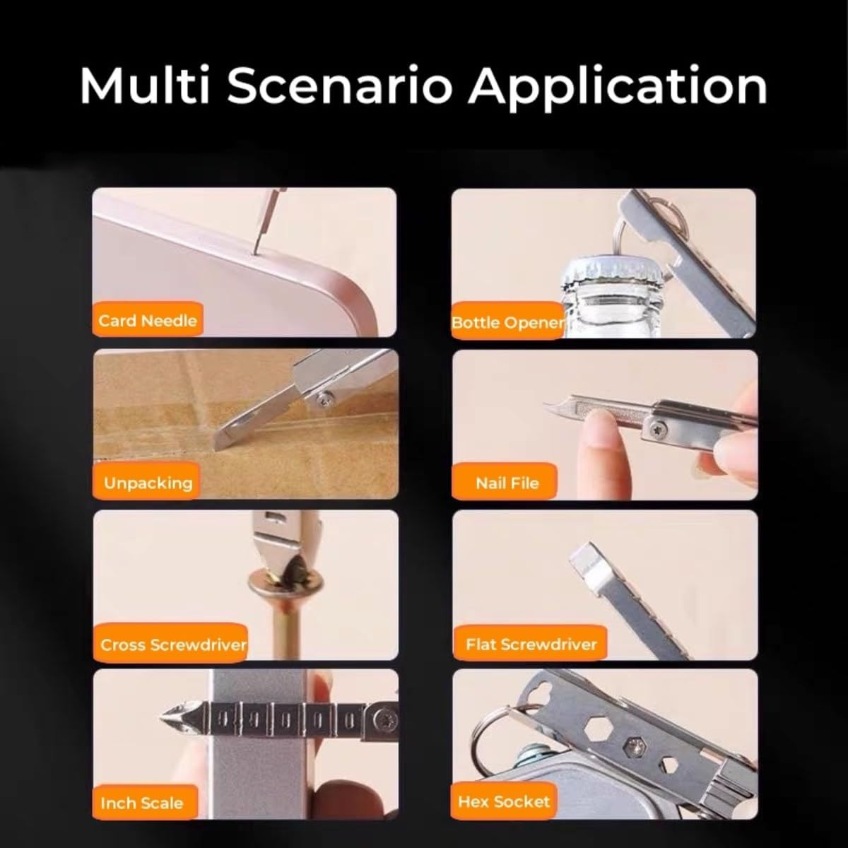 11-In-1 EDC Multi Tool with Pocket Knife for Men, Stainless Steel Bottle Opener