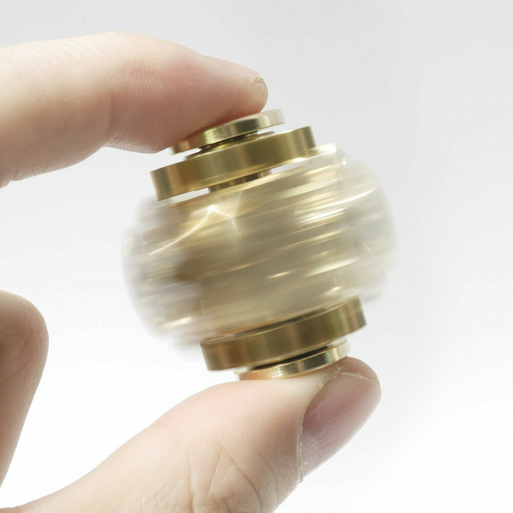 EDC Gear Linkage Brass Gyroscope Fingertips Spinning Top Gearwheel Gyro Toy Tool