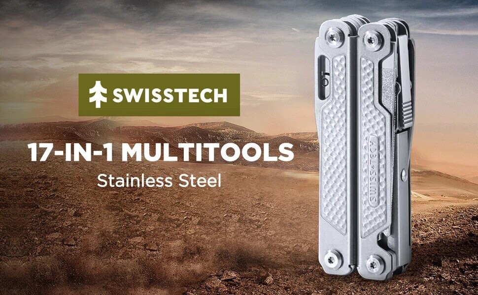 SWISS TECH 17 in 1 Multi Plier Folding Plier Wire Stripper Outdoor Camping Multi