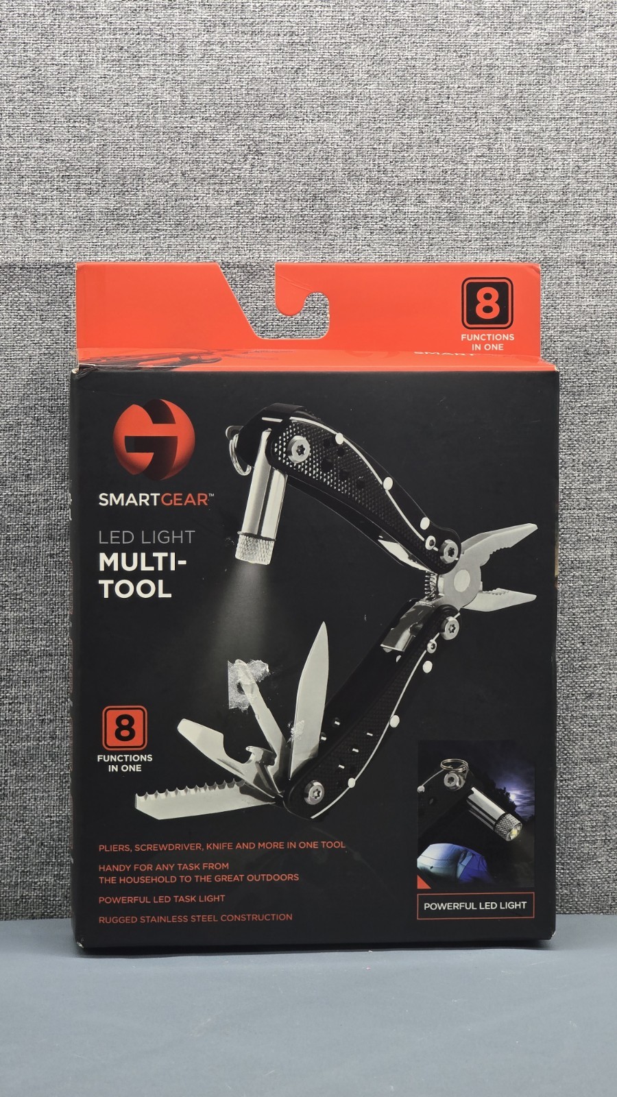 Smart Gear LED Multi-Tool Pliers 8-in-1 Stainless Steel with Light New
