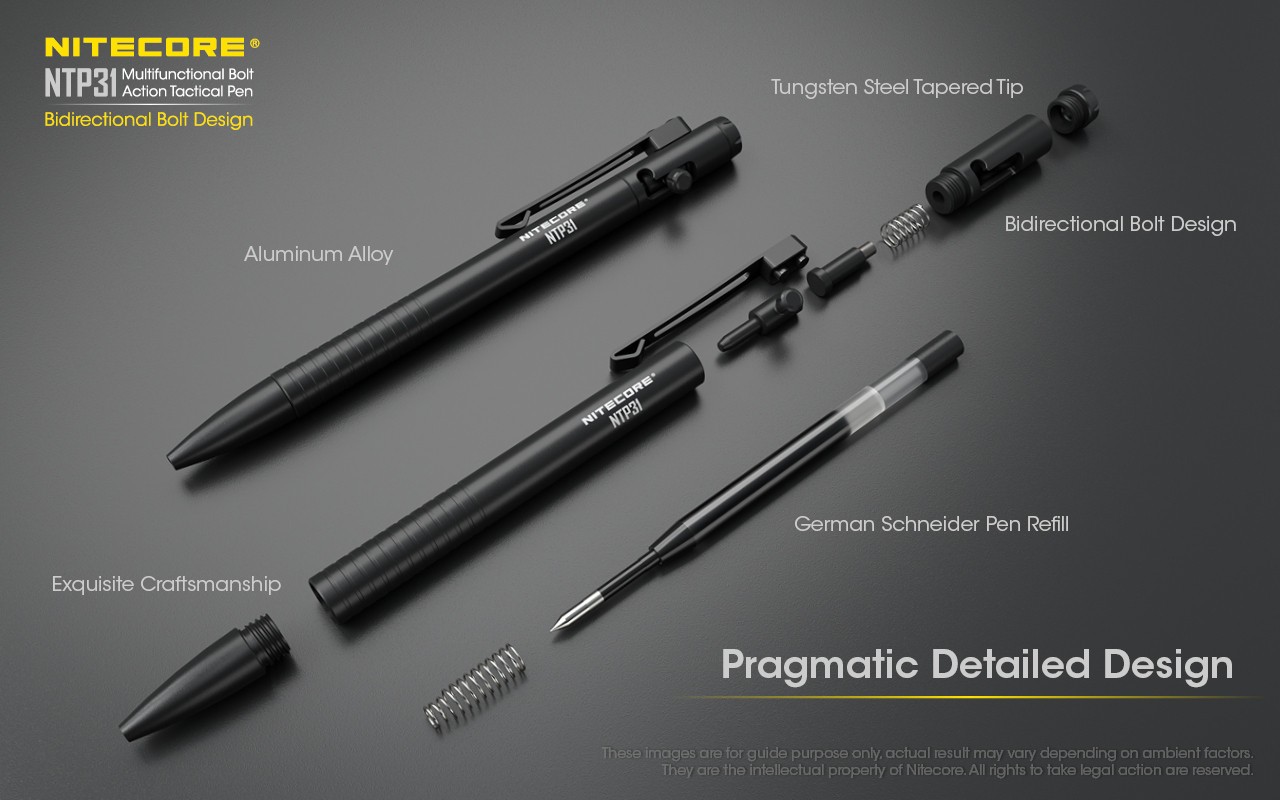 NiteCore NTP31 Multifunctional Bidirectional Bolt Design Action Tactical Pen