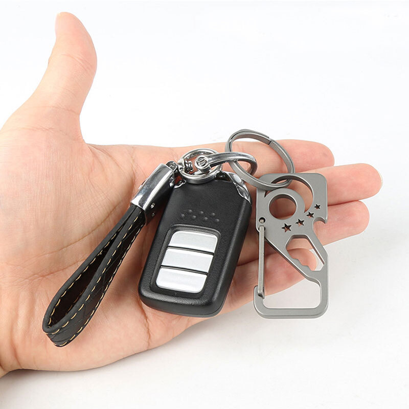 Titanium Alloy Pocket Key Chain Carabiner Bottle Opener Wrench Outdoor Multi EDC
