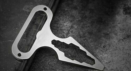 Stainless Steel Wrench Bottle Opener Tactical Key Chain Ring Crowbar Pry bar