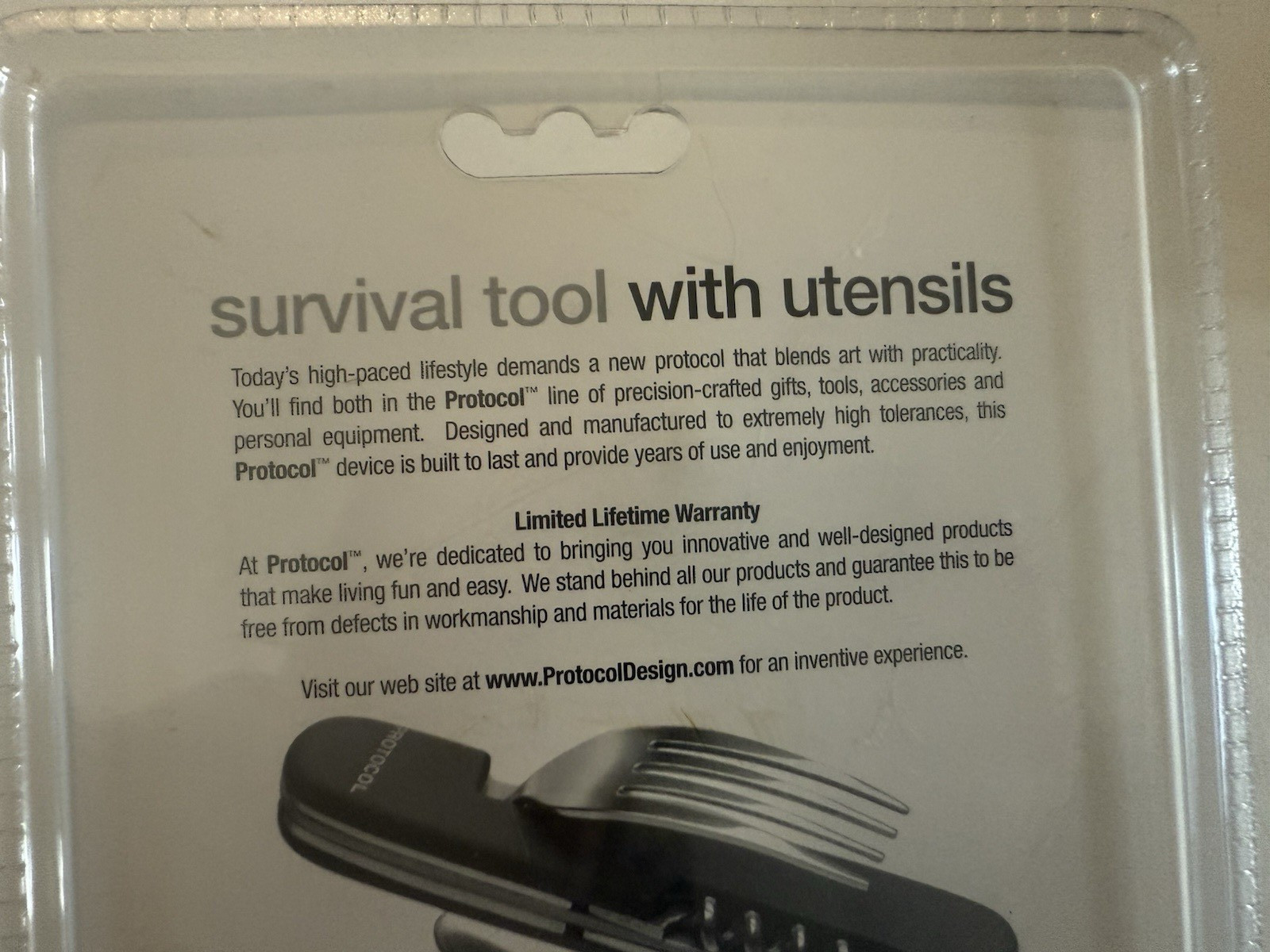 Protocol Survival Multi Tool with Utensils That Separate for Use, New Package