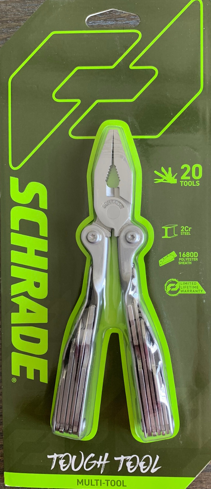 Schrade Tough Tool Silver Multi-tool, 20 Tools w/ Pouch Outdoor Survival 1182534