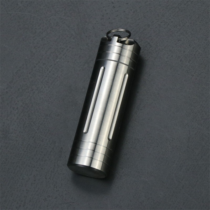 Titanium Alloy Waterproof Case Portable Pill Medicine Capsule EDC Storage Tools