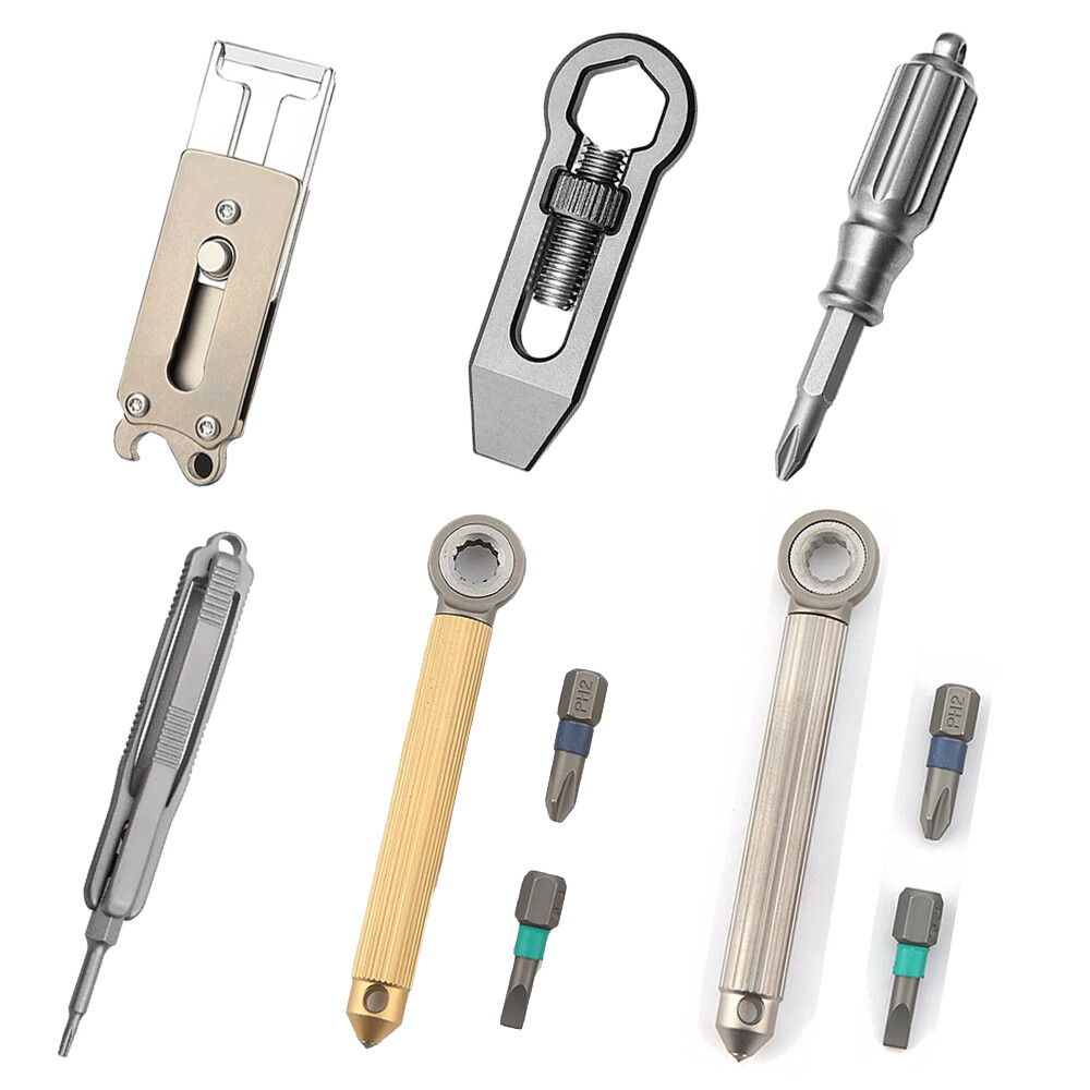 Pocket Titanium Alloy Multi Tools Bottle Opener Screwdriver Outdoor Gadget EDC