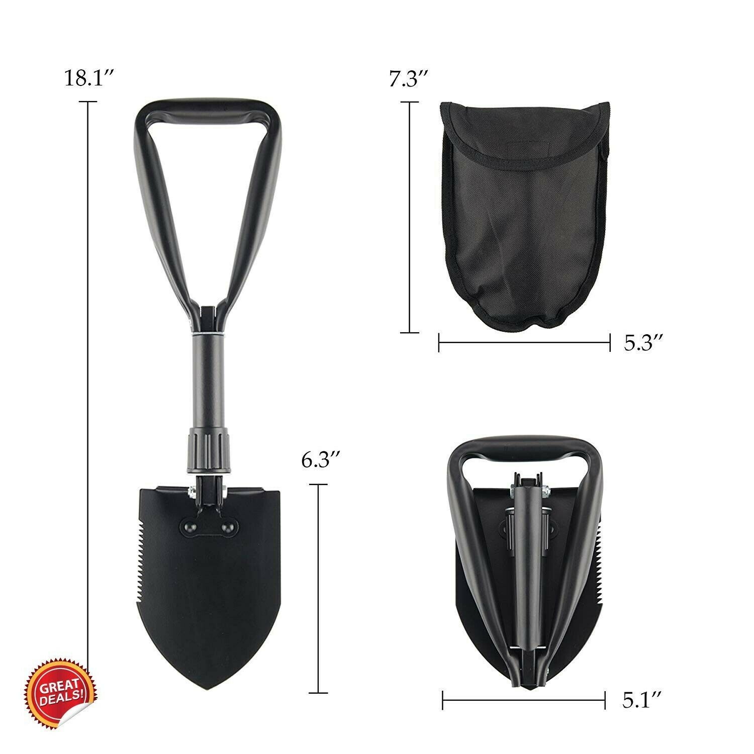 Outdoor Military Trenching Three-in-one Multi-fuFolding Tool With nctional