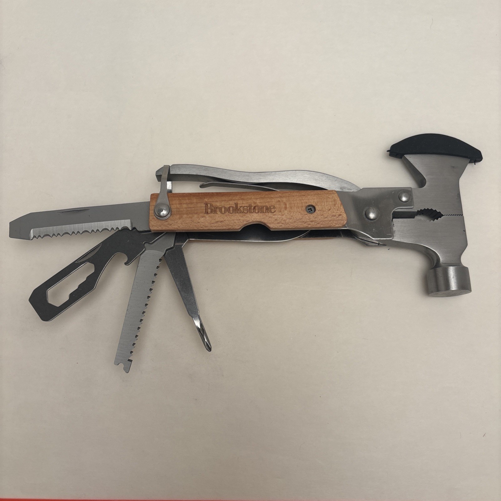 Brookstone 14-in-1 Compact Hatchet Hammer Utility Knife Multi-tool Hiking Wood