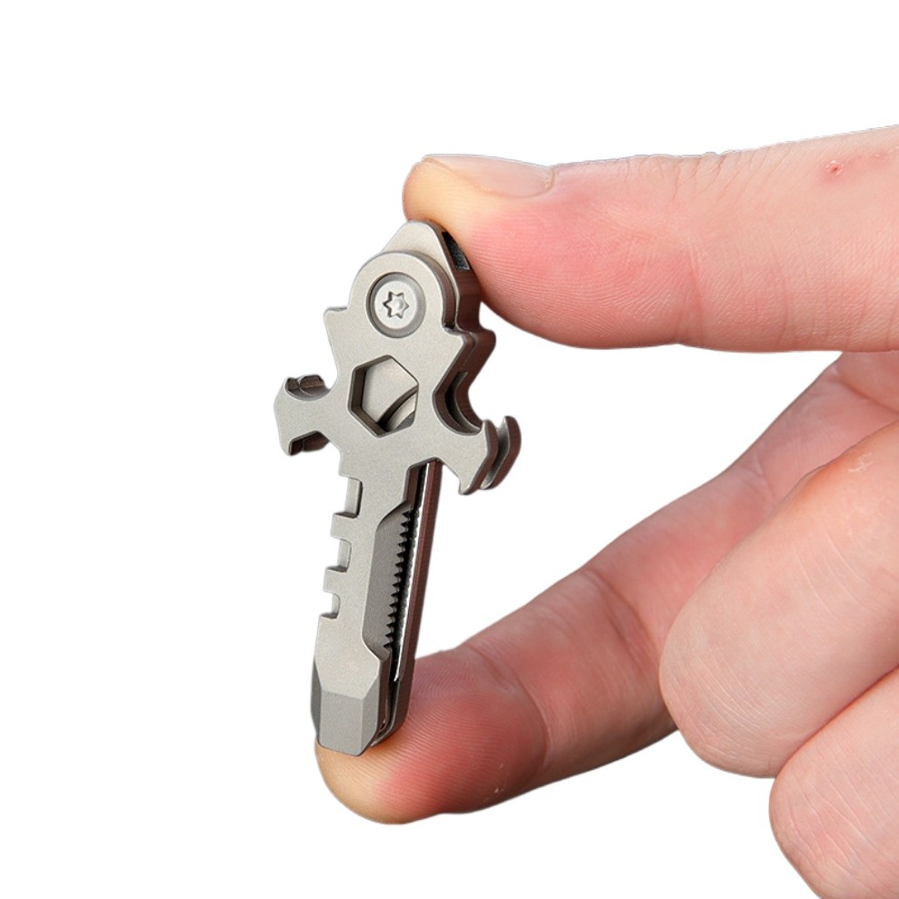 Titanium alloy EDC 7in1 Mechanical Cross Multi-functional Survival Tools