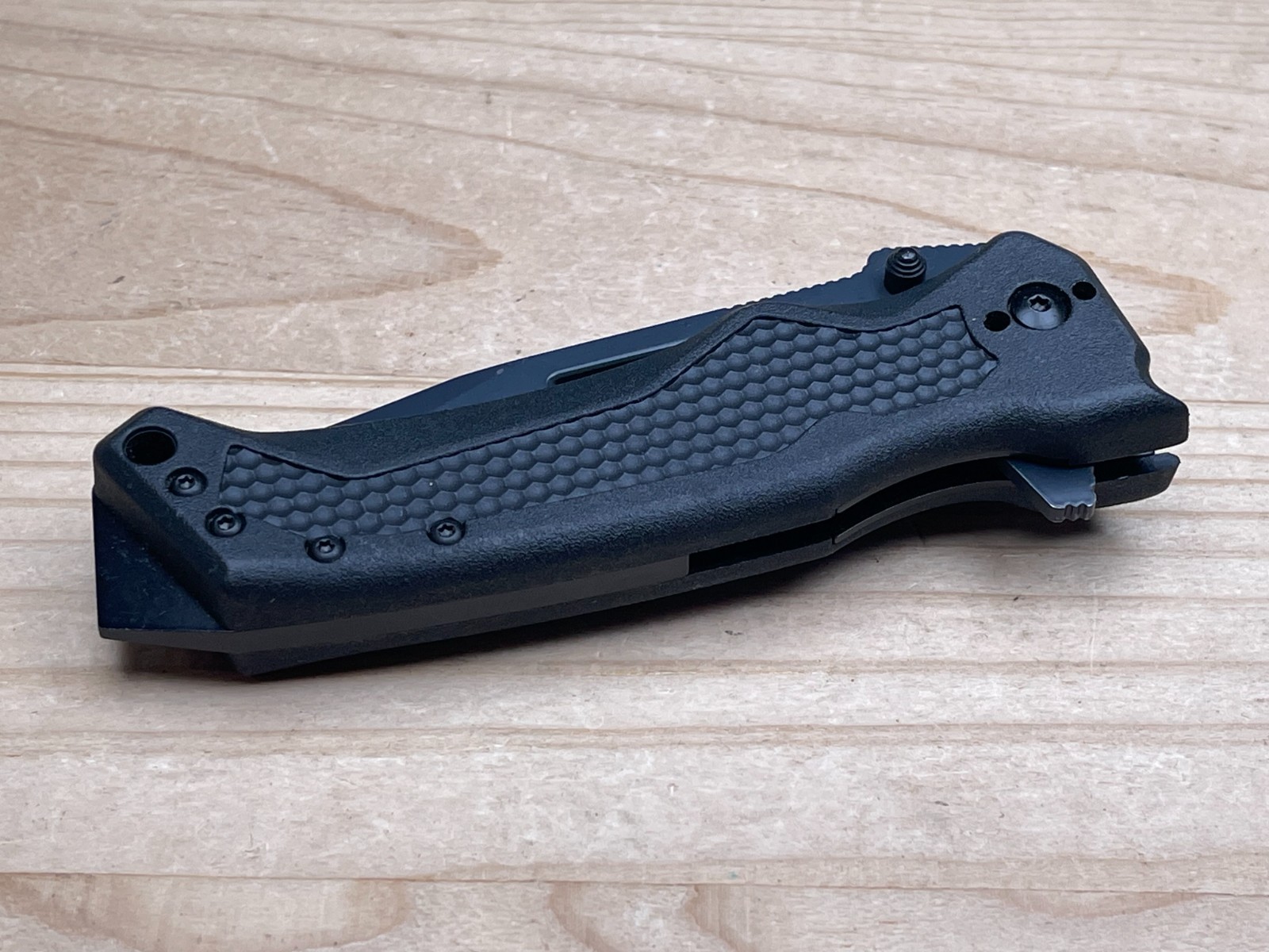 Camillus Jared Ogden Titanium NS-8B Plain Edge AUS-8 Black GFN Folding Knife
