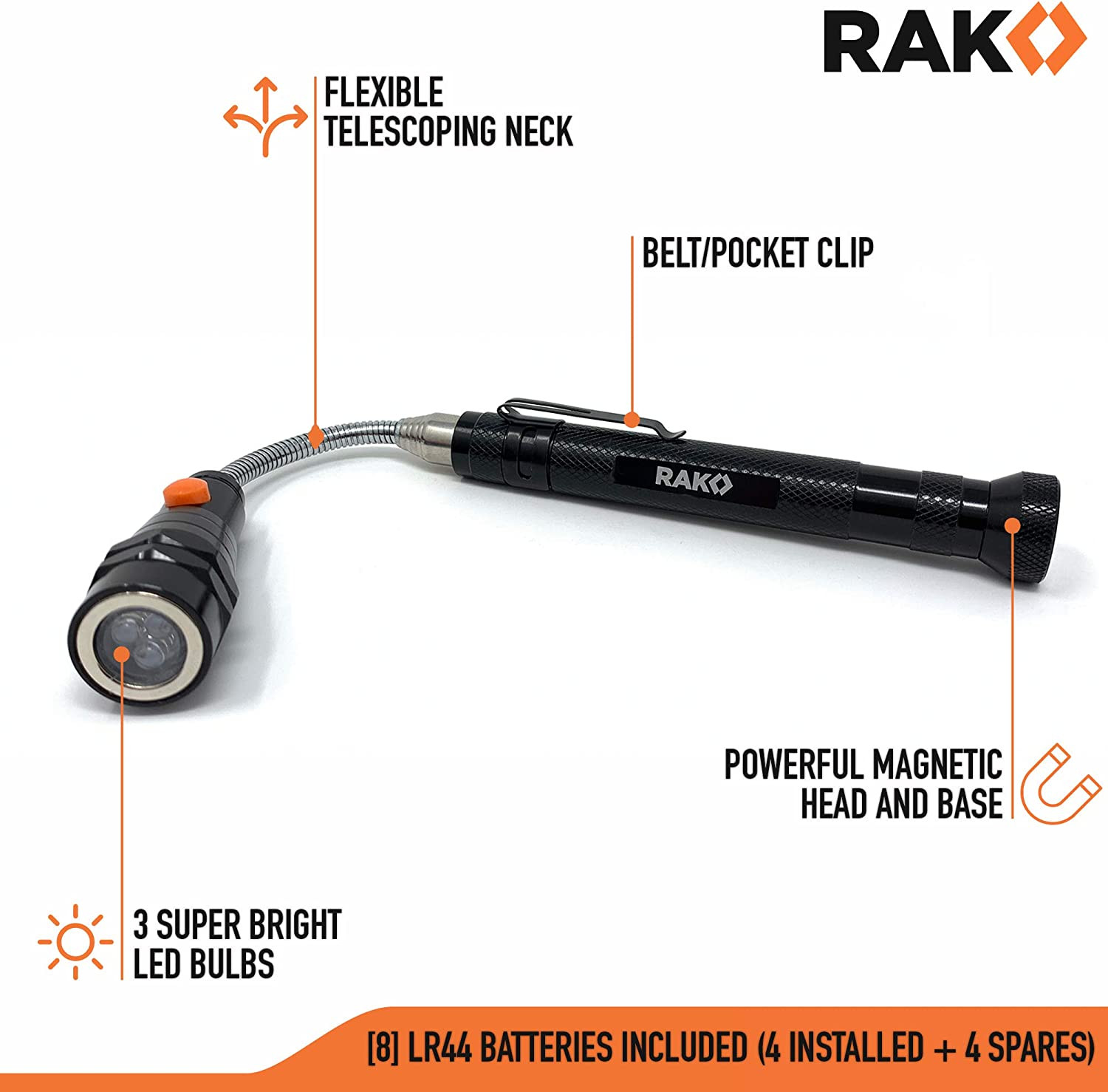 Magnetic Pickup Tool Gifts for Men – Telescoping Magnet with LED Flashlight and