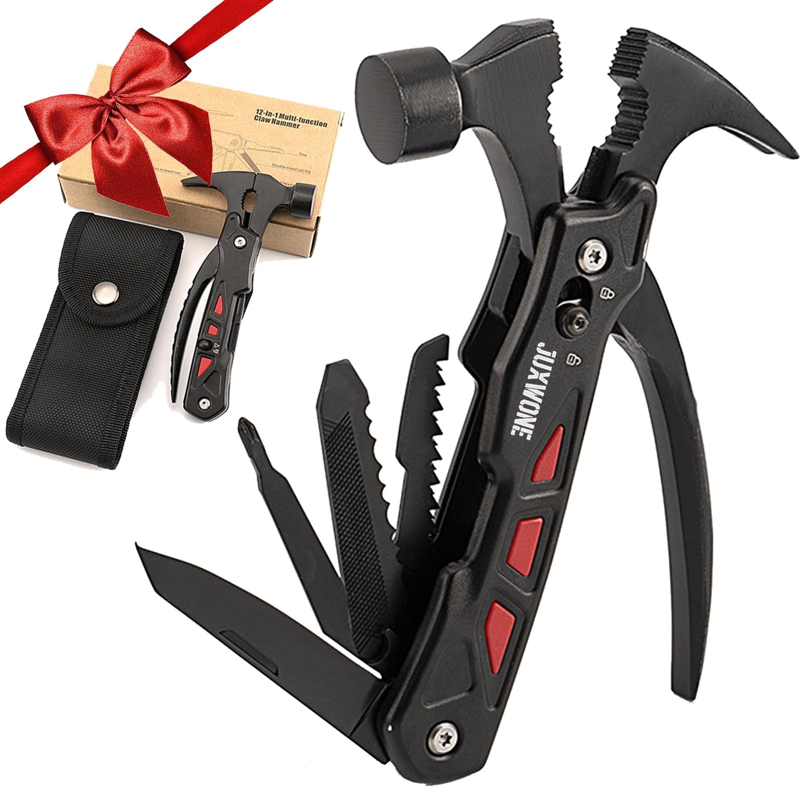 Unique Gift, Pocket Knife Multitool, Hammer 12-in-1, Folding Knife, Outdoor S…