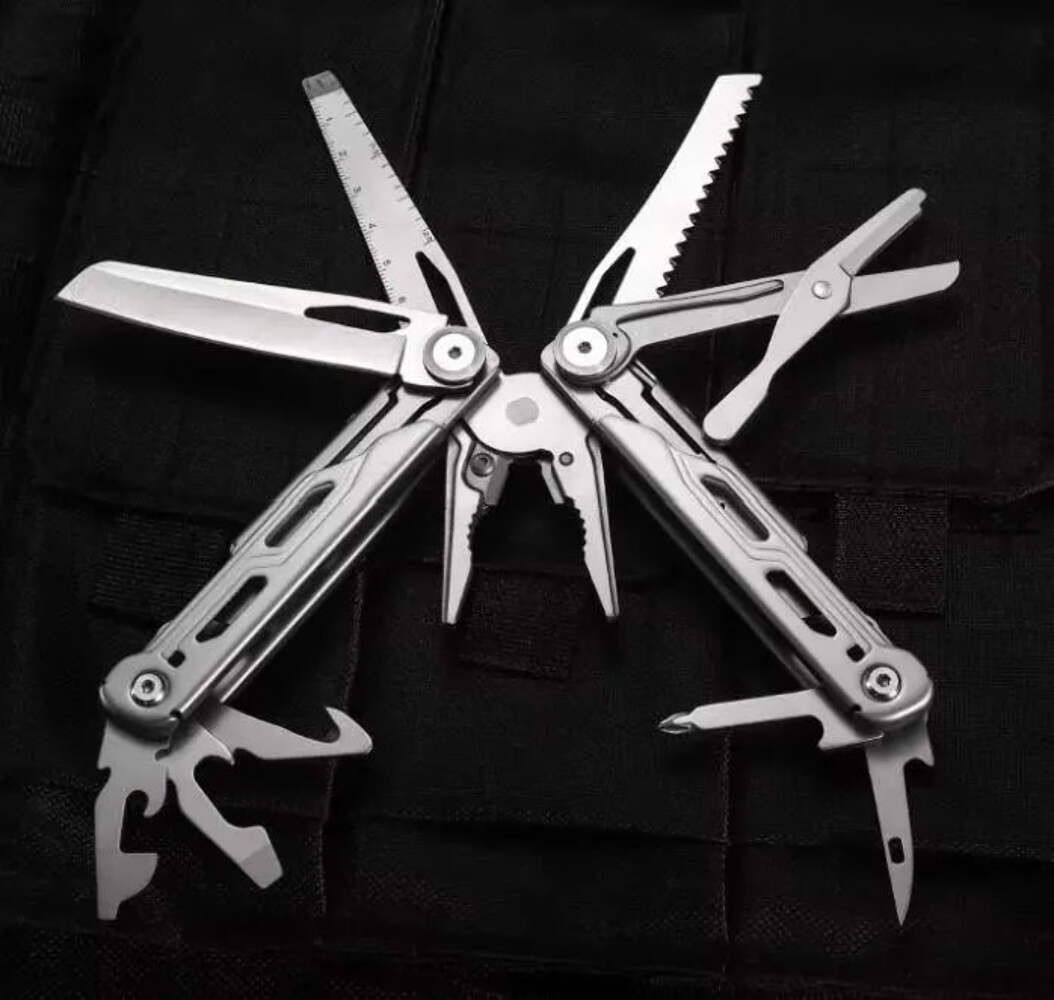 16-in-1 Stainless Steel EDC Multitool Pliers, 440 Steel Camping Multi Tool Knife