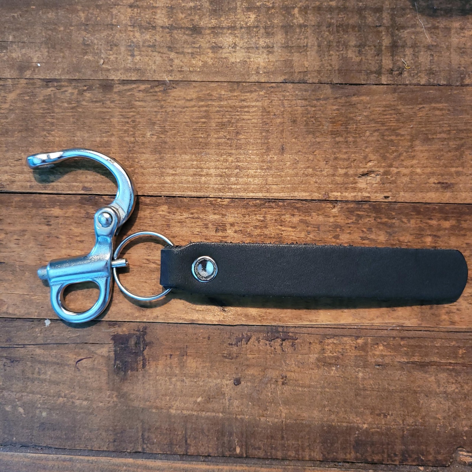 WorkingFire Firefighter Quick Release Shackle Clip with Leather Handle Black