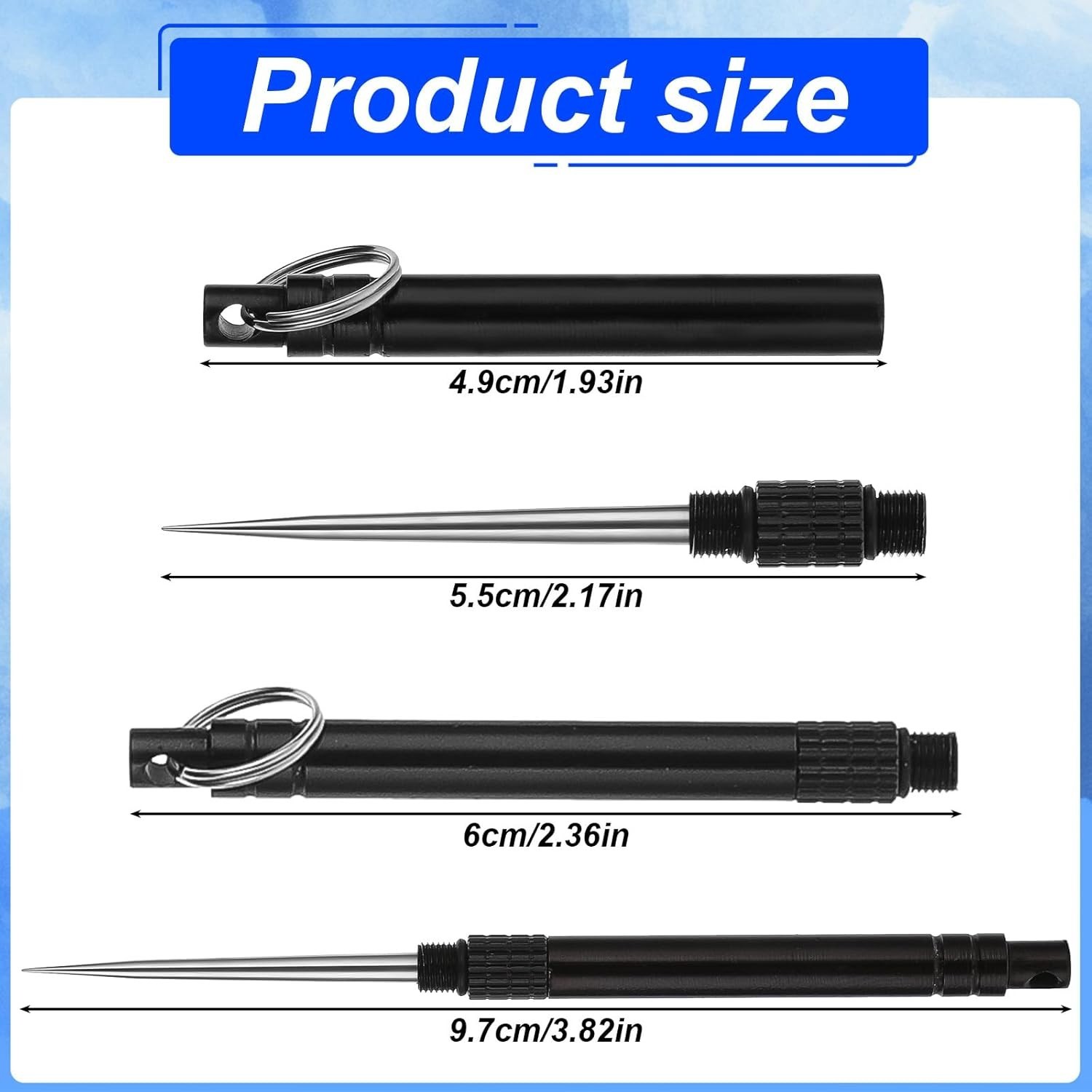 6PCS Portable Metal Titanium Toothpicks Reusable with Keychain for Travel Campin