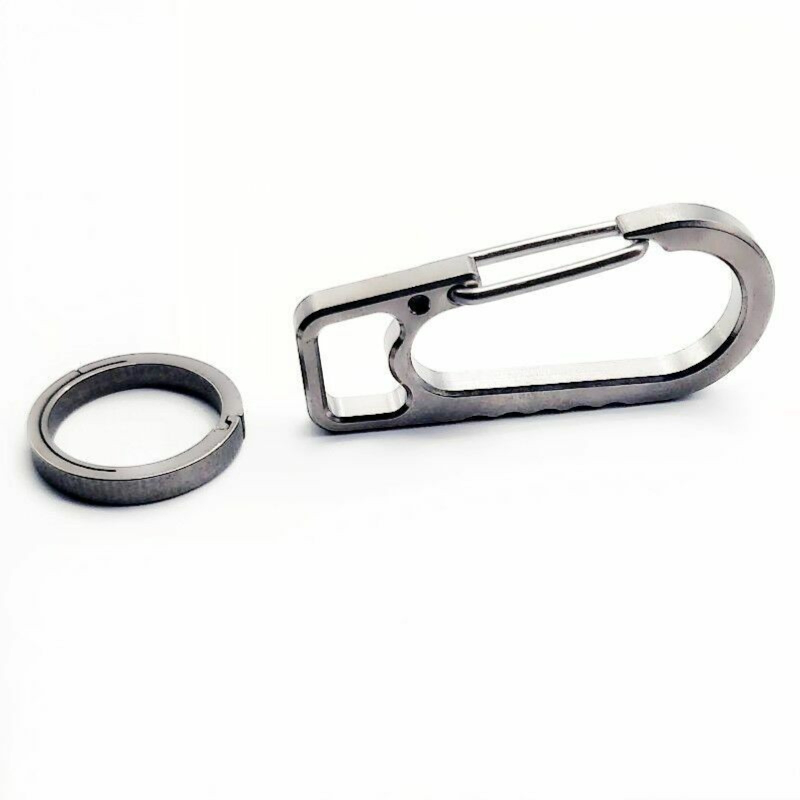 EDC TC4 Titanium Alloy Keychain W/ Key Ring Portable Hanging Spring Buckle Tool