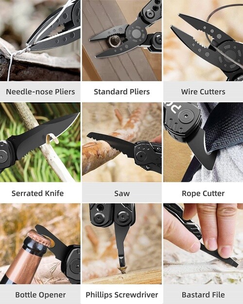 Herramienta Multiusos Navaja Pinza Destornillador Destapador Para Hogar Casa NEW