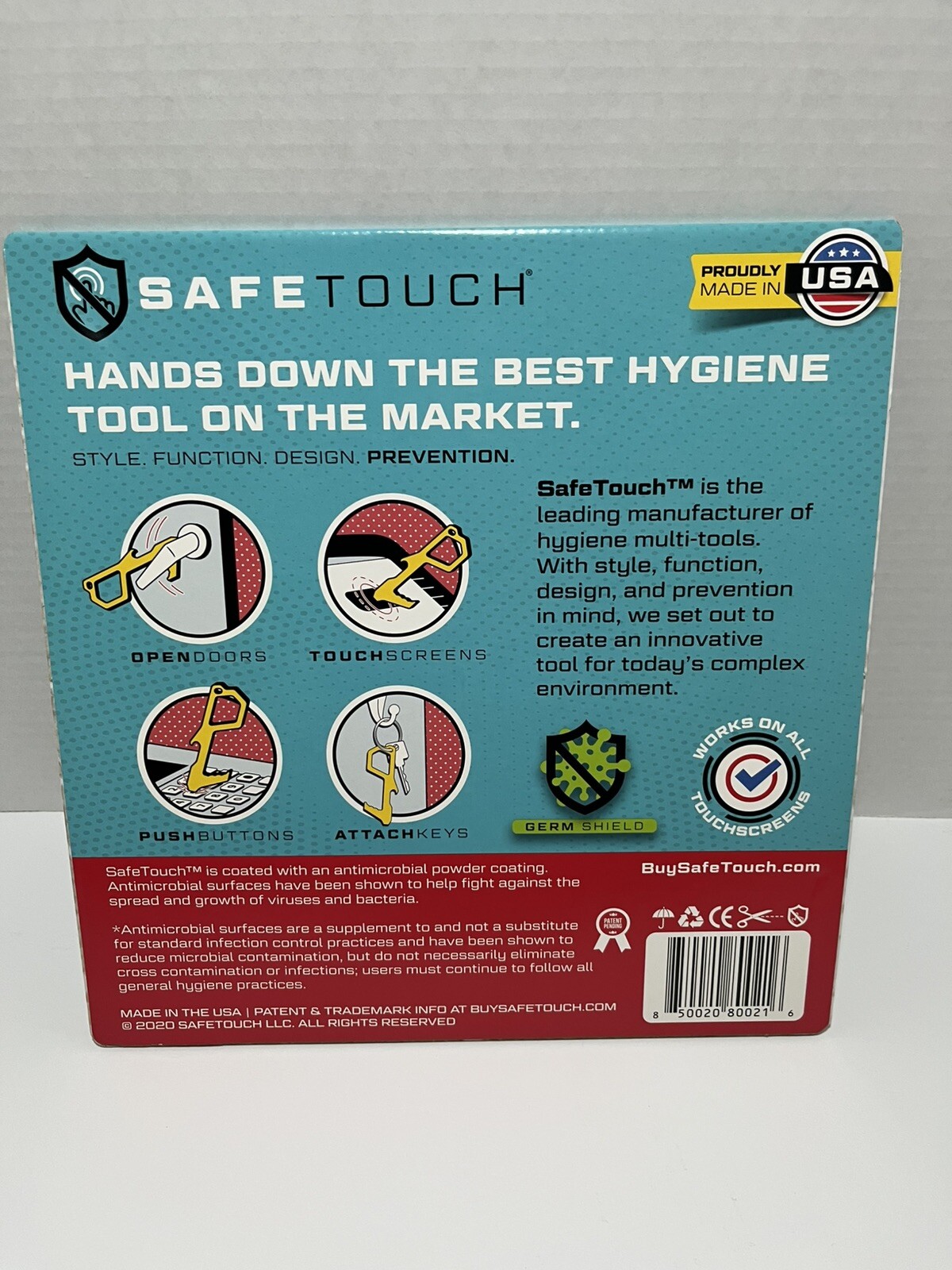 SafeTouch Hygiene Multi-Tool Works on Touch Screen Bottle opener USA (2 Pack)