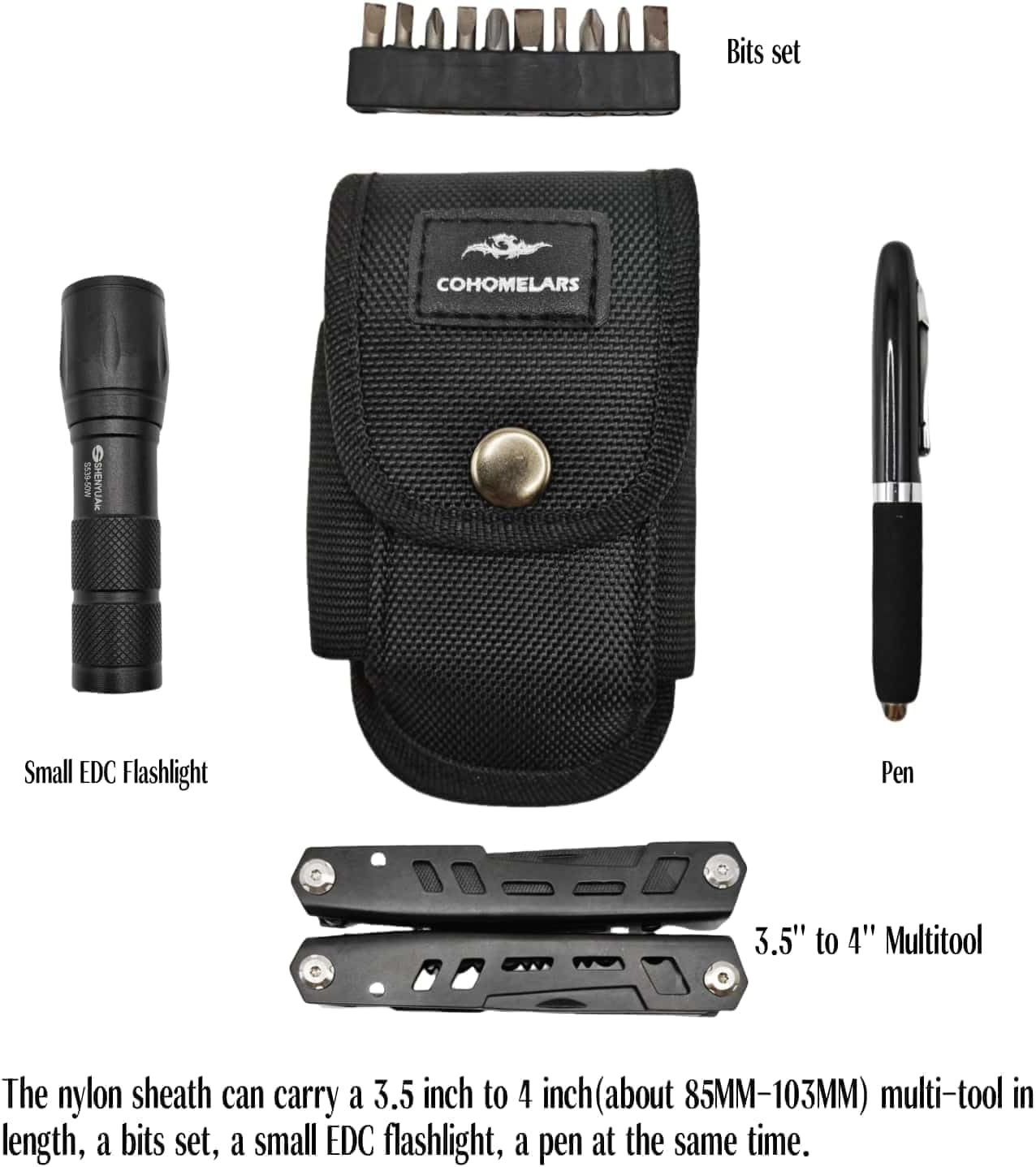Multitool Snap Sheath Fits up to 4” Multitools,Tool Sheath for Leatherman,Gerbe