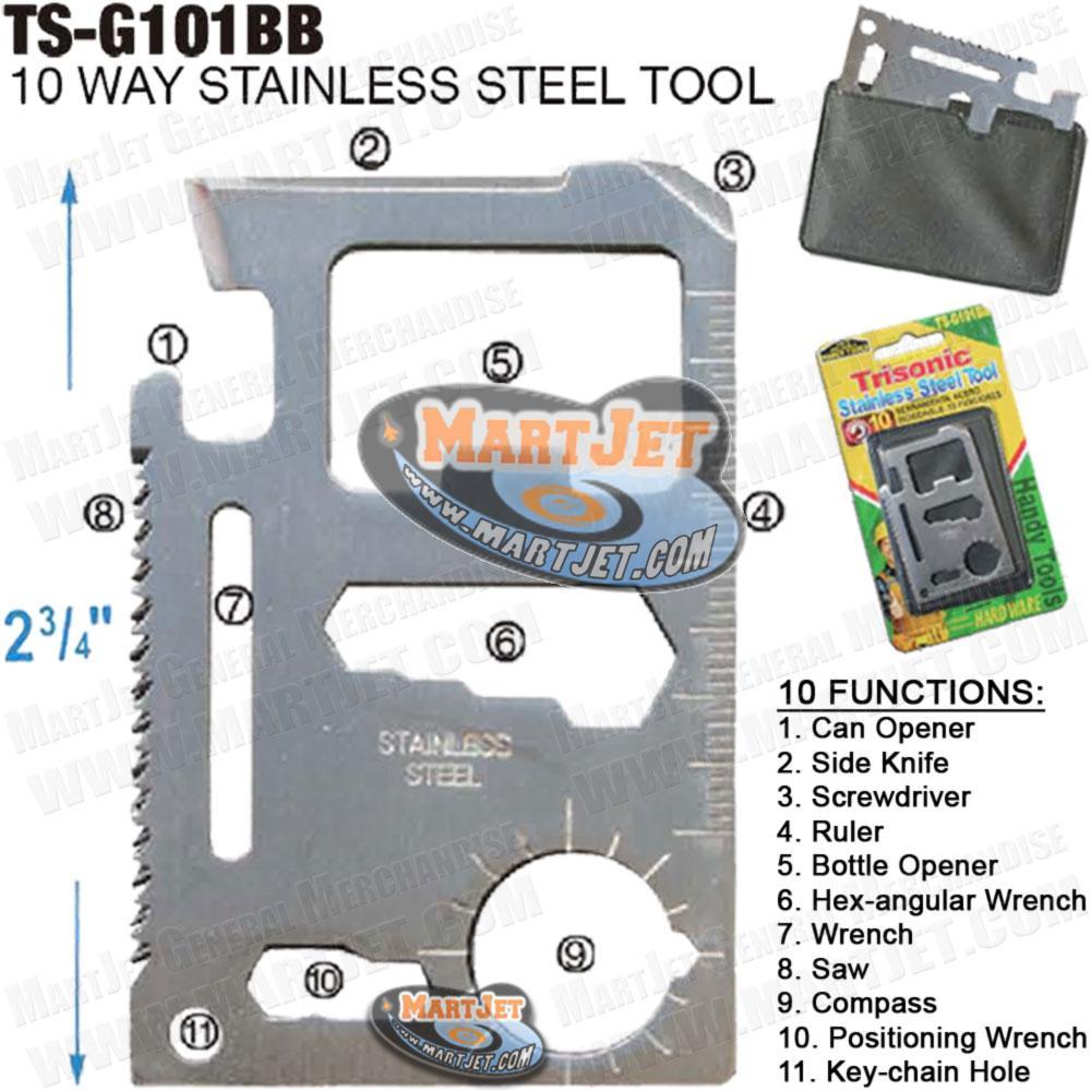 Wallet Multi Tools Hunting Survival Camping Pocket Saw Credit-Card Knife Compass
