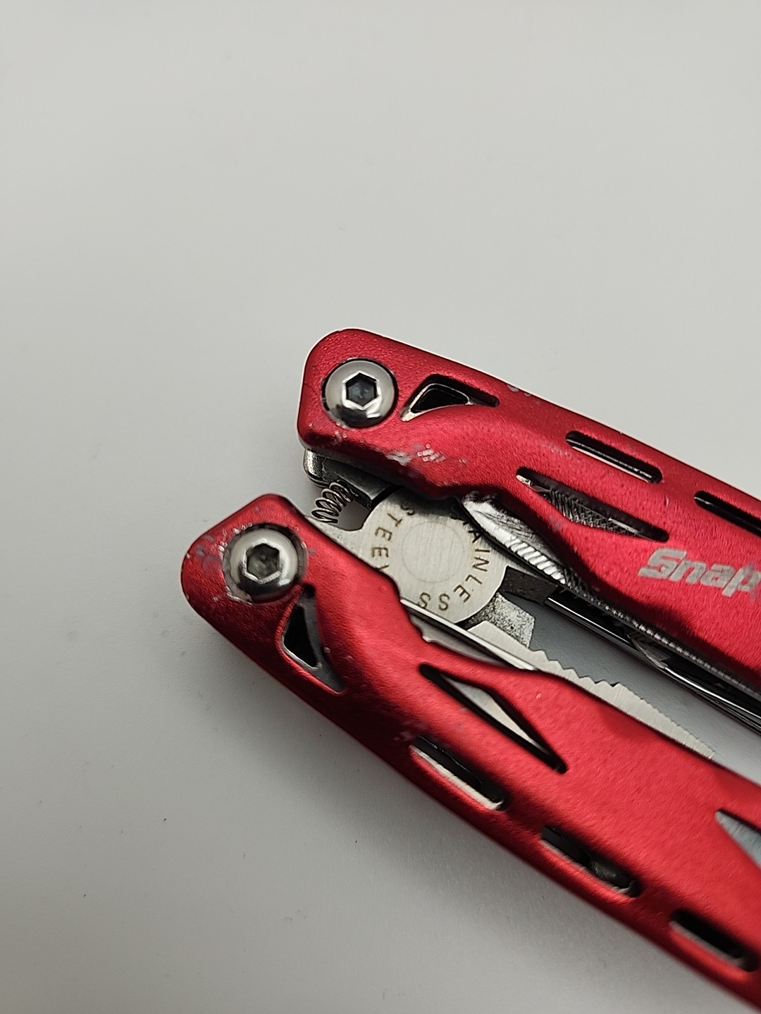 Snap-On Tools Red Multi-Tool Folding Pocket Knife w/ Pliers – Compact Tool