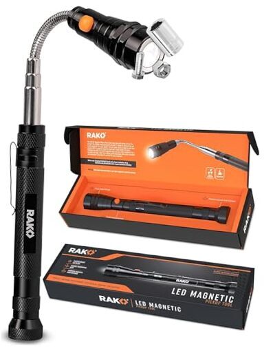 Magnetic Pickup Tool Gifts for Men – Telescoping Magnet with LED Flashlight